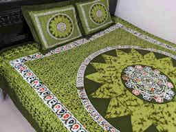 100% Cotton Fabric Batik Design Bedsheet Premium Quality.  (৩ পিসের সেট)