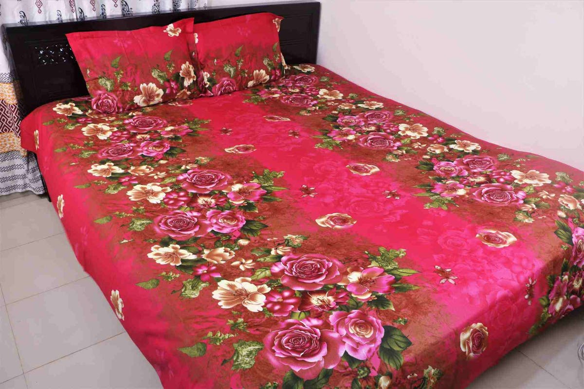 100% Cotton King Size Bedsheet New Collection  (৩ পিসের সেট)