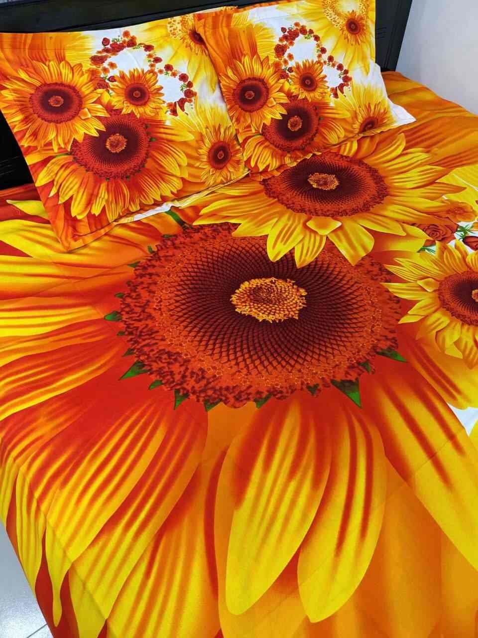 100% Cotton Fabric ( Sun Flowers 💐 ) design Unique Design,  (৩ পিসের সেট)