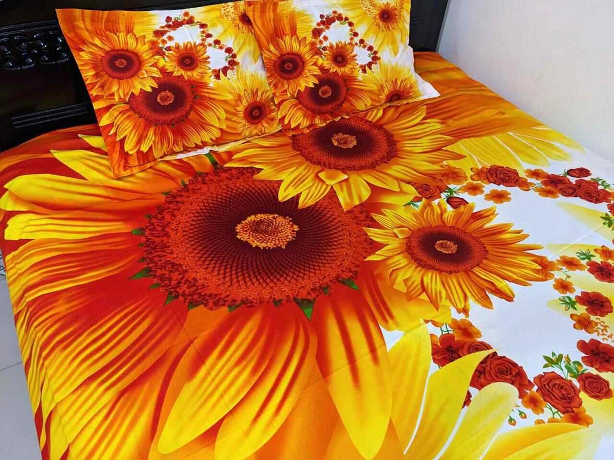 100% Cotton Fabric ( Sun Flowers 💐 ) design Unique Design,  (৩ পিসের সেট)