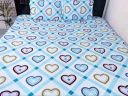 100% Cotton King Size Bedsheet New CollectionPaste colour (Today's love)  (৩ পিসের সেট)